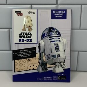 IncrediBuilds Star Wars R2-D2 3D Wood Model Kit Loot Crate Disney Collectible